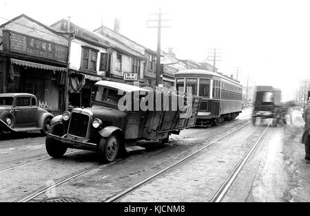 Elizabeth Street au sud de la rue Dundas, 1934 Banque D'Images