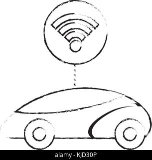 Véhicule intelligent ou smart connection wifi Illustration de Vecteur