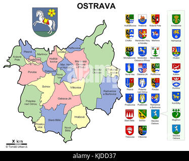 Mapa se znaky Ostrava Banque D'Images