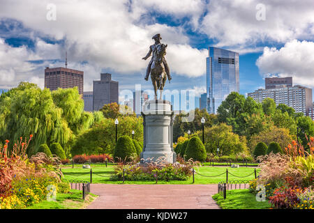 George Washington monument au jardin public à Boston, Massachusetts. Banque D'Images