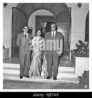 Nasser qui reçoit le journaliste indien Karanjia et sa femme (9) Banque D'Images