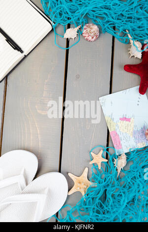 Concept de voyage à l'océan ou mer. plan de voyage Vacances, Voyage pour accessoires Banque D'Images