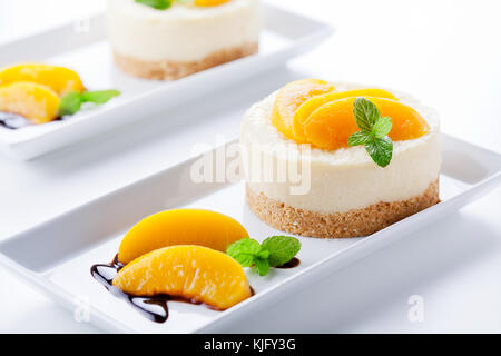 Close up d'un cheesecake sans cuisson Banque D'Images