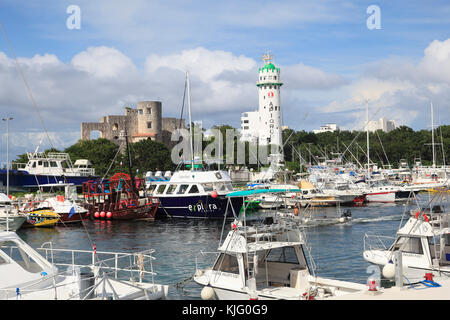 Marina, Phare, Porto de Abrigo, San Miguel de Cozumel, l'île de Cozumel, Quintana Roo, Mexique, Caraïbes, Amérique du Nord Banque D'Images