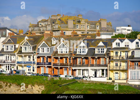 Wohnhäuser, Newquay, Cornwall, Angleterre, Iles Banque D'Images