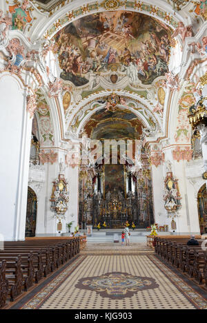 Einsedeln, Suisse - 3 août 2017 : l'intérieur de l'abbaye d'Einsiedeln en Suisse Banque D'Images