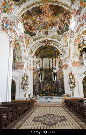 Einsedeln, Suisse - 3 août 2017 : l'intérieur de l'abbaye d'Einsiedeln en Suisse Banque D'Images