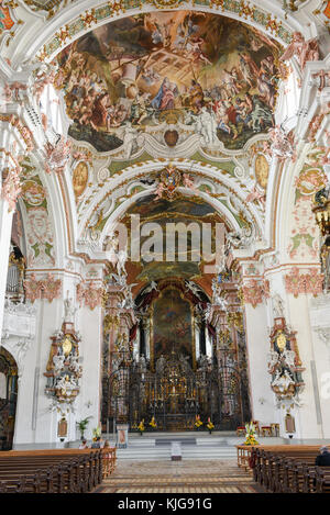 Einsedeln, Suisse - 3 août 2017 : l'intérieur de l'abbaye d'Einsiedeln en Suisse Banque D'Images