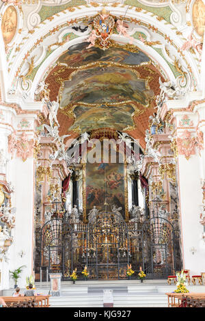 Einsedeln, Suisse - 3 août 2017 : l'intérieur de l'abbaye d'Einsiedeln en Suisse Banque D'Images