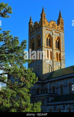 Buckfast Abbey, Buckfastleigh, Devon, Royaume-Uni, abrite un ordre de moines bénédictins connus pour la fabrication du Buckfast Tonic Wine Banque D'Images