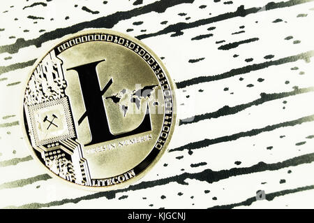 Litecoin est une façon moderne de l'échange et cette crypto-monnaie est un moyen de paiement dans les marchés financiers et sur le web Banque D'Images