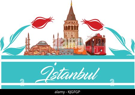 L'icône d'istanbul et la forme vector illustration Illustration de Vecteur