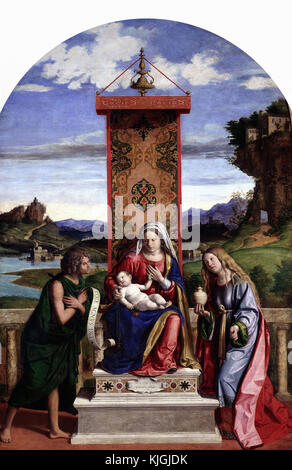 Cima da Conegliano - Vierge à l'Enfant entre saint Jean Baptiste et Maria Magdelena Paris, musée du Louvre Banque D'Images