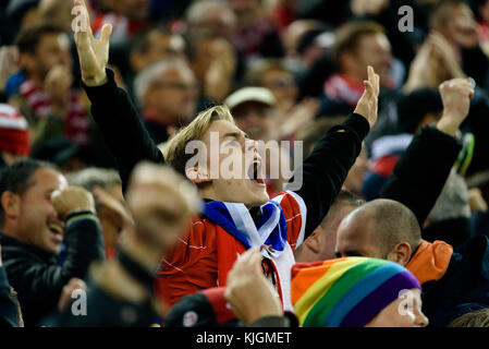 COLOGNE/ALLEMAGNE – 2 novembre 2017 : à RheinEnergieStadion le 2 novembre 2017 à Cologne, Allemagne. Banque D'Images