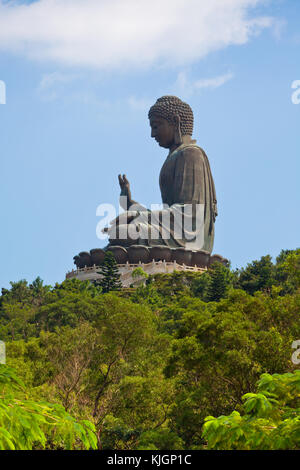 Tian Tan Buddha géant de monastère Po Lin l'île de Lantau à hong kong Banque D'Images