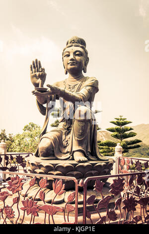 Statue du monastère Po Lin l'île de Lantau à hong kong Banque D'Images