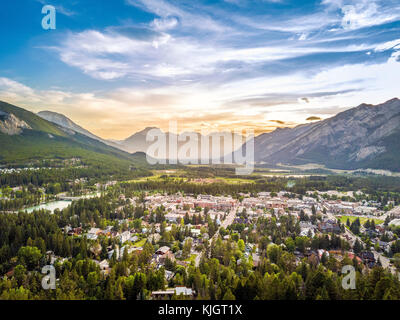 Paysage urbain étonnant de Banff, dans les Rocheuses, Alberta,Canada Banque D'Images