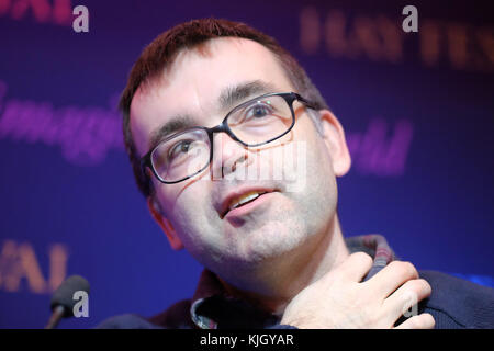 Hay festival week-end d'hiver - novembre 2017 - L'auteur américaine owen king parle de son nouveau livre sleeping beauties co-écrit avec son célèbre père stephen king - crédit : Steven mai/Alamy live news Banque D'Images