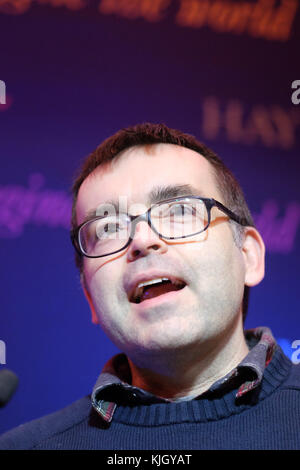 Hay festival week-end d'hiver - novembre 2017 - L'auteur américaine owen king parle de son nouveau livre sleeping beauties co-écrit avec son célèbre père stephen king - crédit : Steven mai/Alamy live news Banque D'Images