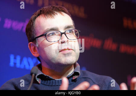 Hay festival week-end d'hiver - novembre 2017 - L'auteur américaine owen king parle de son nouveau livre sleeping beauties co-écrit avec son célèbre père stephen king - crédit : Steven mai/Alamy live news Banque D'Images