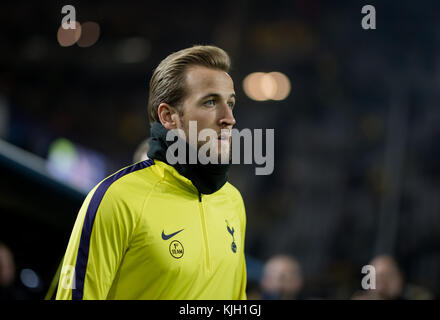 Dortmund, Allemagne. 21 novembre 2017. Harry Kane de Tottenham réagit lors du match de football de l'UEFA Champions League entre Borussia Dortmund et Tottenham Hotspur au stade signal Iduna Park à Dortmund, en Allemagne, le 21 novembre 2017. - PAS DE SERVICE - crédit : Thomas Eisenhuth/dpa-Zentralbild/ZB/dpa/Alamy Live News Banque D'Images