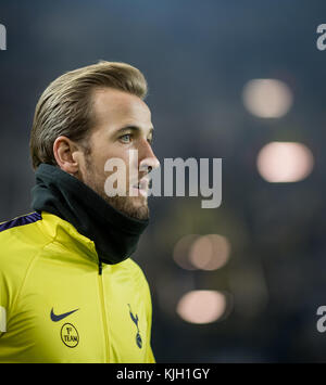 Dortmund, Allemagne. 21 novembre 2017. Harry Kane de Tottenham réagit lors du match de football de l'UEFA Champions League entre Borussia Dortmund et Tottenham Hotspur au stade signal Iduna Park à Dortmund, en Allemagne, le 21 novembre 2017. - PAS DE SERVICE - crédit : Thomas Eisenhuth/dpa-Zentralbild/ZB/dpa/Alamy Live News Banque D'Images