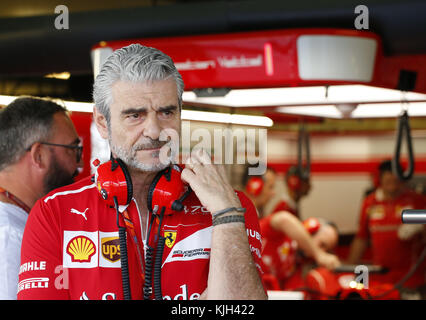 Abu Dhabi. 24 novembre 2017. Sports mécaniques : FIA Formula One World Championship 2017, Grand Prix d'Abu Dhabi, Maurizio Arrivabene (ITA, Scuderia Ferrari), crédit : dpa Picture alliance/Alamy Live News Banque D'Images