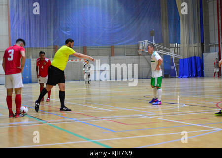 Gibraltar. 24 novembre 2017. Gibraltar FA 6-5 Irlande du Nord, International friendly, Tercennary Sports Hall, Gibraltar crédit : Stephen Ignacio/Alamy Live News Banque D'Images