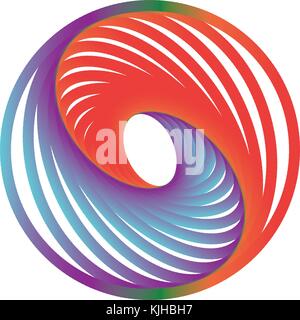 Abstract 3d de gradient logo/icône cercle Illustration de Vecteur