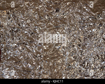 Feuille d'argent aluminium froissé pour abstract background Banque D'Images
