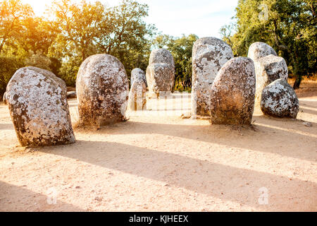 Menhirs au portugal Banque D'Images