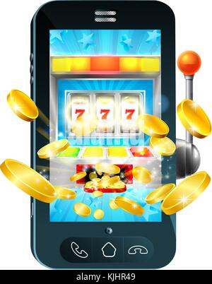 Concept de téléphone mobile fruit machine Illustration de Vecteur