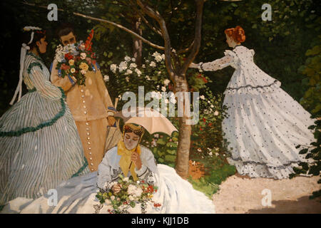 Musée d'Orsay. Claude Monet. Femmes dans un jardin. Huile sur toile, c. 1866. La France. Banque D'Images