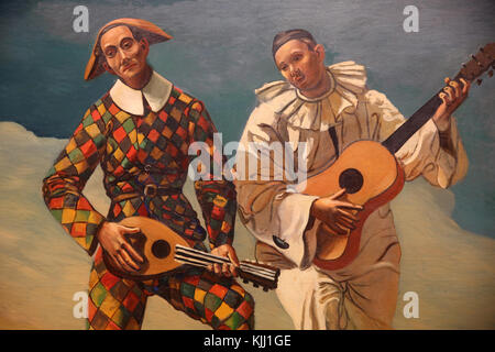 MusŽe de l'Orangerie, Paris. AndrŽ Derain, Arlequin et Pierrot, 1924. Huile sur toile. La France. Banque D'Images