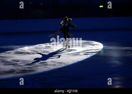 Nathalie Pechalat et Fabian Bourzat. Soirée de gala de patinage artistique. L'équipe française. La France. Banque D'Images