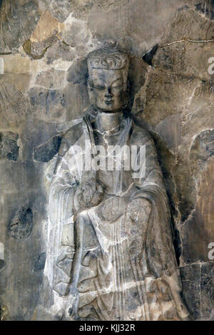 Musée national d'Art Oriental, Rome. Bouddha Maitreya. La pierre calcaire. La Chine. Dynastie des Wei du Nord. c. 527. L'Italie. Banque D'Images