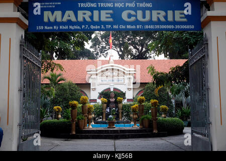 L'école Marie Curie. L'architecture coloniale française. Ho Chi Minh Ville. Le Vietnam. Banque D'Images