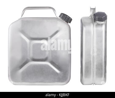 Les bidons de carburant isolé sur fond blanc Banque D'Images