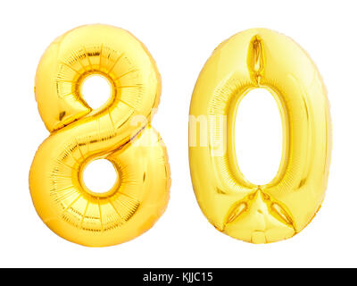 Nombre d'or 80 80 faits de ballon gonflable Banque D'Images