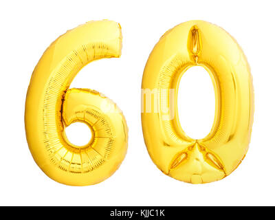 Nombre d'or 60 soixante faits de ballon gonflable Banque D'Images