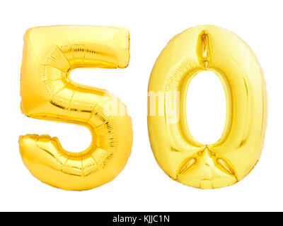 Nombre d'or 50 cinquante faits de ballon gonflable Banque D'Images