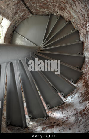 Montauk, new york - 13 octobre 2013 : escalier spirale du phare de montauk au bord de long island, new york Banque D'Images