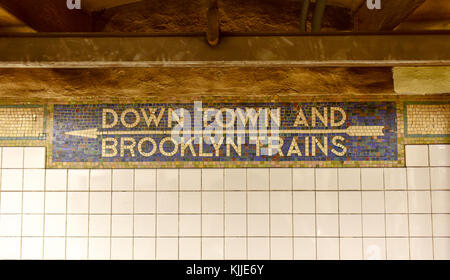New York, New York - 21 février 2015 : 57th street station de métro mta à Midtown Manhattan. Banque D'Images
