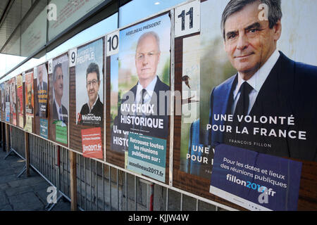 2017 La campagne des élections présidentielles françaises. La France. Banque D'Images