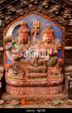 Statue de la déité dans la CONGEH Soli, Samanda Devi temple, Katmandou. Le Népal. Banque D'Images