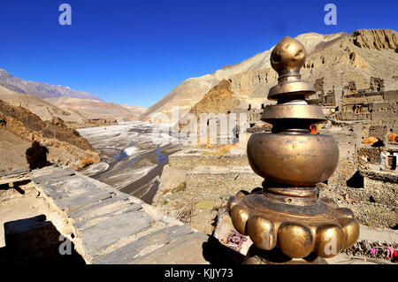 La vallée de la rivière Kali Gandaki, Mustang. Le Népal. Banque D'Images