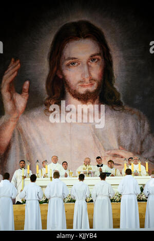 Messe d'ouverture, la Journée mondiale de la jeunesse. Cracovie. 2016. La Pologne. Banque D'Images