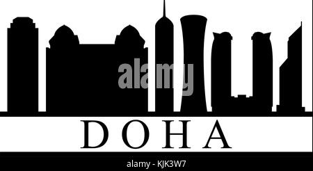 Doha skyline Illustration de Vecteur