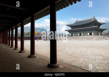 Gyeongbokgung palace dans la ville de Séoul, Corée du Sud. Banque D'Images
