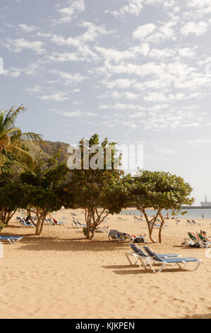 Playa de Las Teresitas tenerife isles canaries plages de sable doré de la plage de sable près de santa cruz Banque D'Images